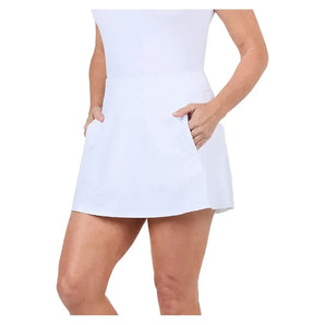 Women`s 15 Inch Tennis Skort White-Apparel-Sofibella-2352TRE-WHTU25-Tennis Express