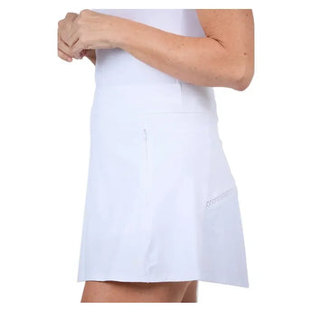 Women`s 15 Inch Tennis Skort White-Apparel-Sofibella-2352TRE-WHTU250-2-Tennis Express