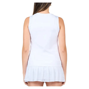 Women's White Lotus Full Tennis Tank,Apparel,Sofibella,,,Tennis Express,2450WLO-WHT-1