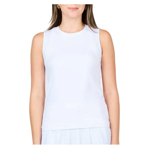 Women's White Lotus Full Tennis Tank,Apparel,Sofibella,White,XS,Tennis Express,2450WLO-WHT