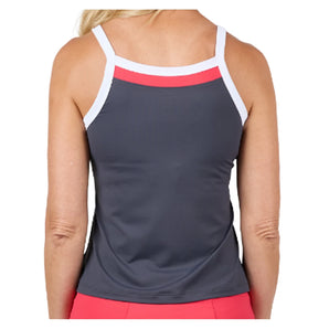 Women's Berry Fusion Tennis Tank Dark Grey and Berry Red,Apparel,Sofibella,,,Tennis Express,2451BEF-1