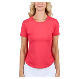 Women's Style Icons Short Sleeve Tennis Top Berry Red,Apparel,Sofibella,XS,Berry Red,Tennis Express,2452-BERS26-3