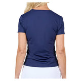 Women's Style Icons Short Sleeve Tennis Top Navy,Apparel,Sofibella,,,Tennis Express,2452-NVY-2