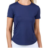 Women's Style Icons Short Sleeve Tennis Top Navy,Apparel,Sofibella,Navy,XS,Tennis Express,2452-NVY