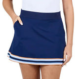 Women's Classic Currents 15 Inch Tennis Skort Navy,Apparel,Sofibella,Navy,XS,Tennis Express,2476CLA-NVY