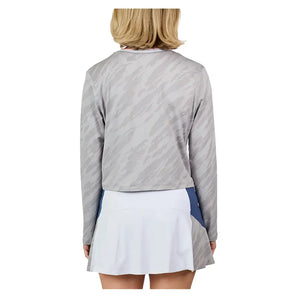 Women's Wild Side Jacquard Long Sleeve Tennis Top Grey,Apparel,Sofibella,,,Tennis Express,2522WIC-WGR-4