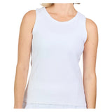 Women's Tennis Tank White,Apparel,Sofibella,White,XS,Tennis Express,2537WST