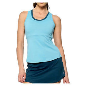 Women's Peek Tennis Tank Tiffany Blue and Peacock-Apparel-Lija-25A-1976T4F25-Tennis Express