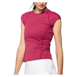 Women's Vision Tennis Tee Burgundy-Apparel-Lija-25A-1982T5H25-2-Tennis Express
