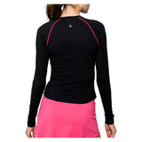 Women's Bella Tennis Top Black and Bright Pink-Apparel-Lija-25A-1986T5H25-1-Tennis Express