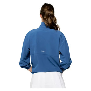 Women's Edge Tennis Jacket Denim Blue and Peridot-Apparel-Lija-25A-6570T2F25-1-Tennis Express