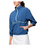 Women's Edge Tennis Jacket Denim Blue and Peridot-Apparel-Lija-25A-6570T2F25-2-Tennis Express