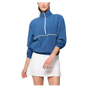 Women's Edge Tennis Jacket Denim Blue and Peridot-Apparel-Lija-25A-6570T2F25-Tennis Express
