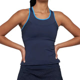 Women's Elite Laser Cut Star Tennis Tank Jet Blue and Lagoon-Apparel-Lija-25S-1955T5U25-1-Tennis Express