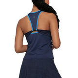 Women's Elite Laser Cut Star Tennis Tank Jet Blue and Lagoon-Apparel-Lija-25S-1955T5U25-3-Tennis Express