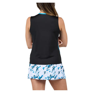 Women's Electric Blue Tennis Tank Black-Apparel-Sofibella-2605ELB-BLK-1-Tennis Express