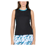 Women's Electric Blue Tennis Tank Black-Apparel-Sofibella-2605ELB-BLK-Tennis Express