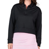 Women's Pullover Tennis Top,Apparel,Sofibella,Black,XS,Tennis Express,2612STP-Black