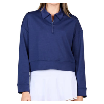 Women's Pullover Tennis Top,Apparel,Sofibella,Navy,XS,Tennis Express,2612STP-Navy
