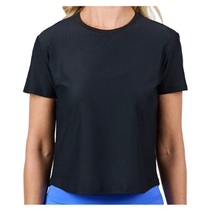 Women's Short Sleeve Tennis Top,Apparel,Sofibella,Black,XS,Tennis Express,2613STP_6e6ab49c-1bd3-4c5d-b7a7-e90947c4b422
