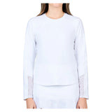 Women's White Lotus Long Sleeve Tennis Top,Apparel,Sofibella,White,XS,Tennis Express,2619WLO-WHT