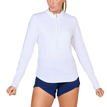 Women's UV Long Sleeve Tennis Top-Apparel-Sofibella-2620-S25-White-Tennis Express