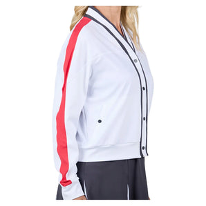 Women's Berry Fusion Tennis Jacket White and Berry Red,Apparel,Sofibella,,,Tennis Express,2633BEF-BER-1