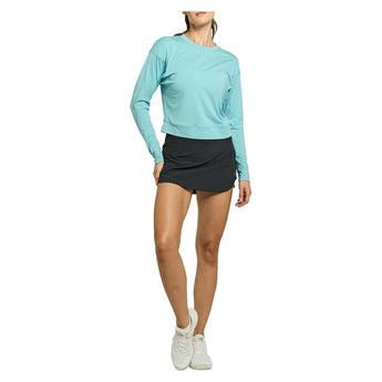 Women's Rally Long Sleeve Tennis Top Moonstone, Lija, Tennis Express, 26A-1985F26-2
