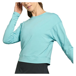 Women's Rally Long Sleeve Tennis Top Moonstone, Lija, Moonstone, Tennis Express, 26A-1985F26-MOONSTONE-1