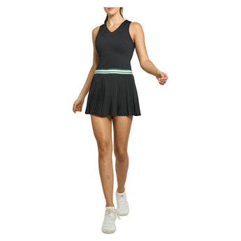 Women's Vale Tennis Dress Black and Pine Green Multi, Lija, Tennis Express, 26A-3216F26-2