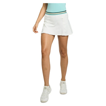 Women's Step 13 Inch Tennis Skort White and Pine Green Multi, Lija, Tennis Express, 26A-4722DSF26-2
