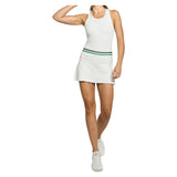 Women's Step 13 Inch Tennis Skort White and Pine Green Multi, Lija, Tennis Express, 26A-4722DSF26-3