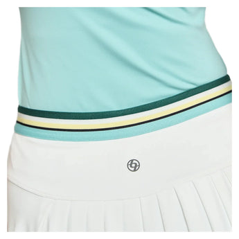 Women's Step 13 Inch Tennis Skort White and Pine Green Multi, Lija, Tennis Express, 26A-4722DSF26-4