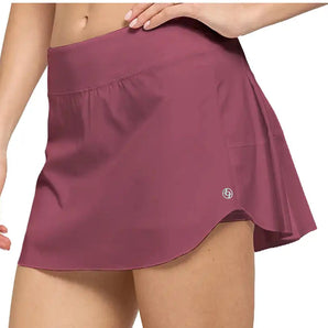 Women's Player 13 Inch Tennis Skort Cabernet,Apparel,Lija,Cabernet,XS,Tennis Express,26A-4748LAF26-3