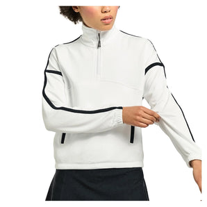 Women's Team Tennis Pullover White and Black,Apparel,Lija,White/Black,XS,Tennis Express,26A-6577F26-3