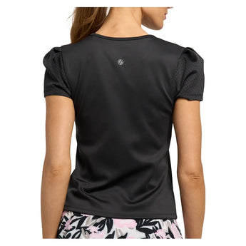 Women's Signet Tennis Tee Black-Apparel-Lija-26S-1975T1-1-Tennis Express