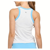 Women's Doubles Tank White and Blue Shores,Apparel,Lija,,,Tennis Express,26S-1991T4-1
