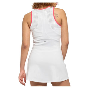 Women's City Tennis Dress White and Hibiscus,Apparel,Lija,,,Tennis Express,26S-3227T5-1