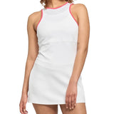 Women's City Tennis Dress White and Hibiscus,Apparel,Lija,White/Hibiscus,XS,Tennis Express,26S-3227T5-2