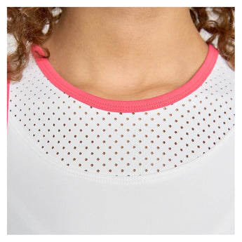 Women's City Tennis Dress White and Hibiscus,Apparel,Lija,,,Tennis Express,26S-3227T5-3