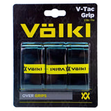 V-Tac 3 Pack Black Tennis Overgrip-Accessories-Volkl-30191-DEFAULT-L-Tennis Express