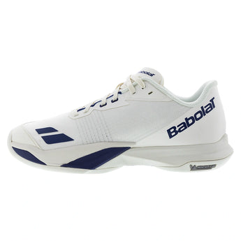 Men's Jet Mach 4 All Court Tennis Shoes Cream and Dark Blue,Footwear,Babolat,,,Tennis Express,30S26629B-111501copy
