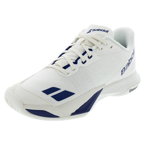 Men's Jet Mach 4 All Court Tennis Shoes Cream and Dark Blue-Footwear-Babolat-Cream/Dark Blue-6, [current_file_name-Tennis Express