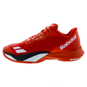 Men's Jet Mach 4 All Court Tennis Shoes Cherry Tomato and White,Footwear,Babolat,,,Tennis Express,30S26629B-505001copy