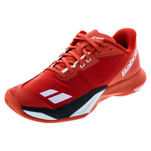 Men's Jet Mach 4 All Court Tennis Shoes Cherry Tomato and White-Footwear-Babolat-30S26629B-5050copy-Tennis Express