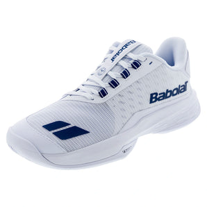 Men's Jet Tere 2 All Court WIM Tennis Shoes White and Blue Navy,Footwear,Babolat,White/Blue Navy,6.5,Tennis Express,30S26686C-1097copy