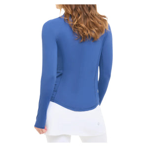 Women's Mock Zip Long Sleeve Tennis Top Navy, BloqUV, Tennis Express, 3100-NVYF26-2