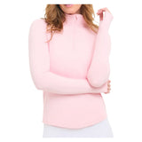 Women's Mock Zip Long Sleeve Tennis Top Tickle Me Pink, BloqUV, Tennis Express, 3100-TMPF26-4