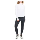 Women's Mock Zip Long Sleeve Tennis Top White, BloqUV, Tennis Express, 3100-WHTF26-9