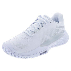 Women's Propulse Storm All Court Tennis Shoes White and Silver,Footwear,Babolat,White/Silver,5.5,Tennis Express,31F26447A-1019F26copy